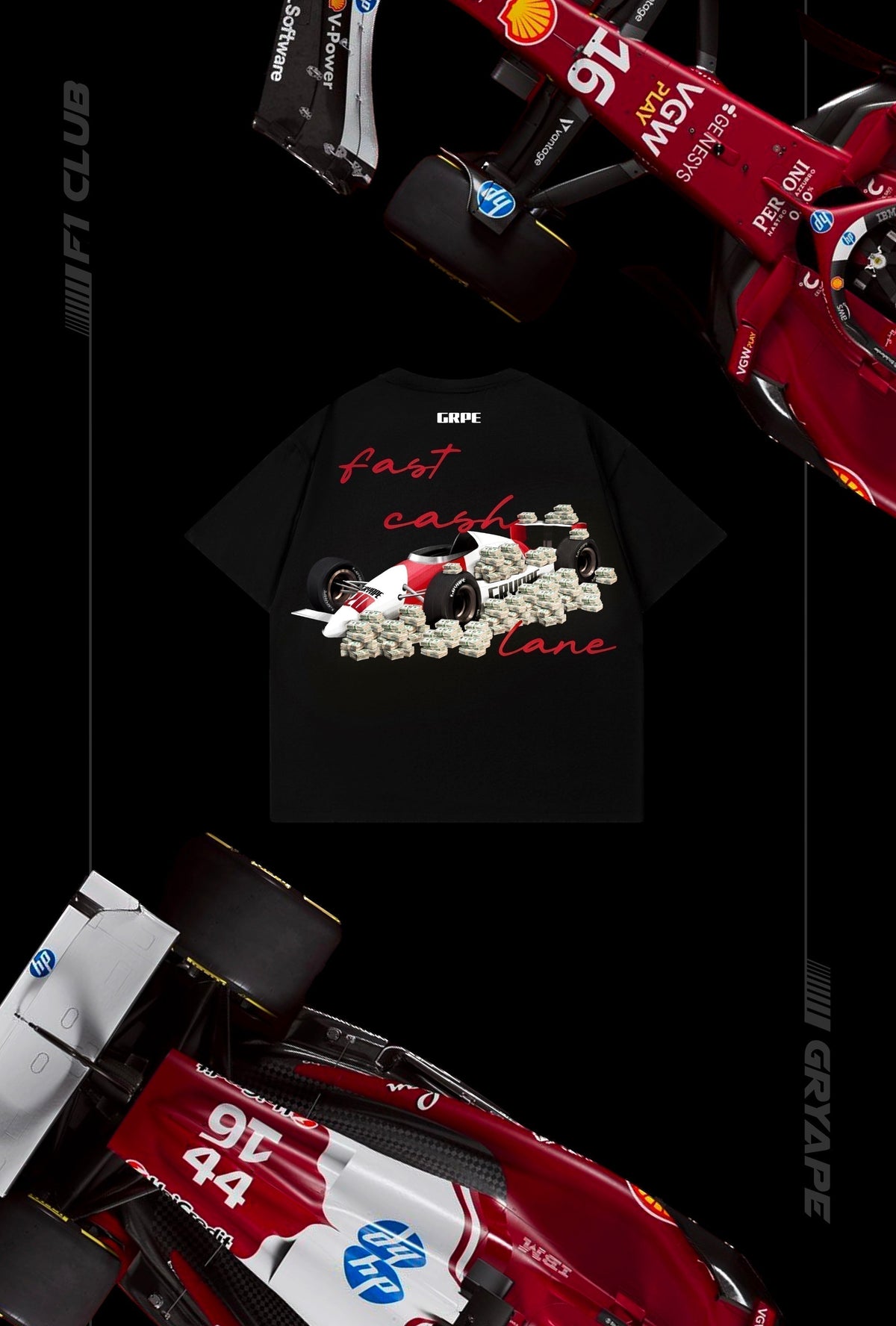 BLACK FAST CASH T-SHIRT by GRYAPE