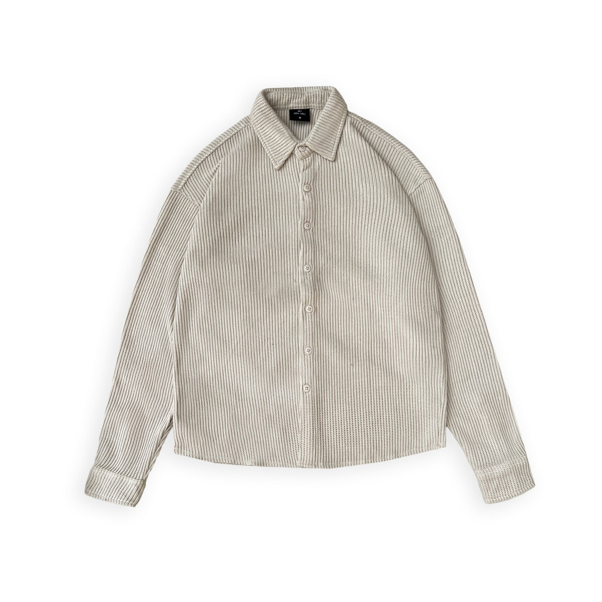 SWEATER KNIT FABRIC SHIRT(CREAM) by GREY AREA