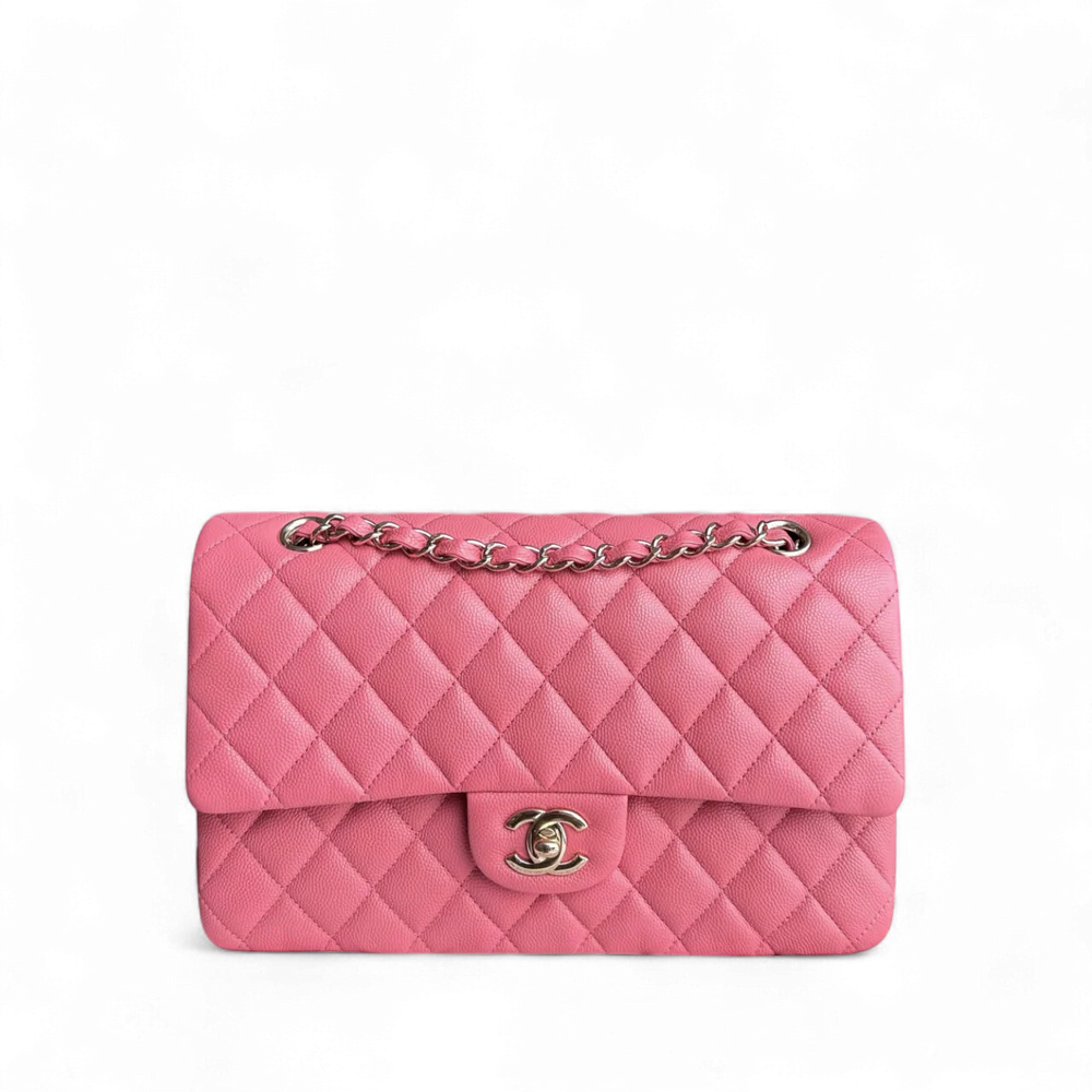 Chanel Classic Flap Medium – 25 cm Caviar Leather in Pink with Gold Hardware - Zeuskicks