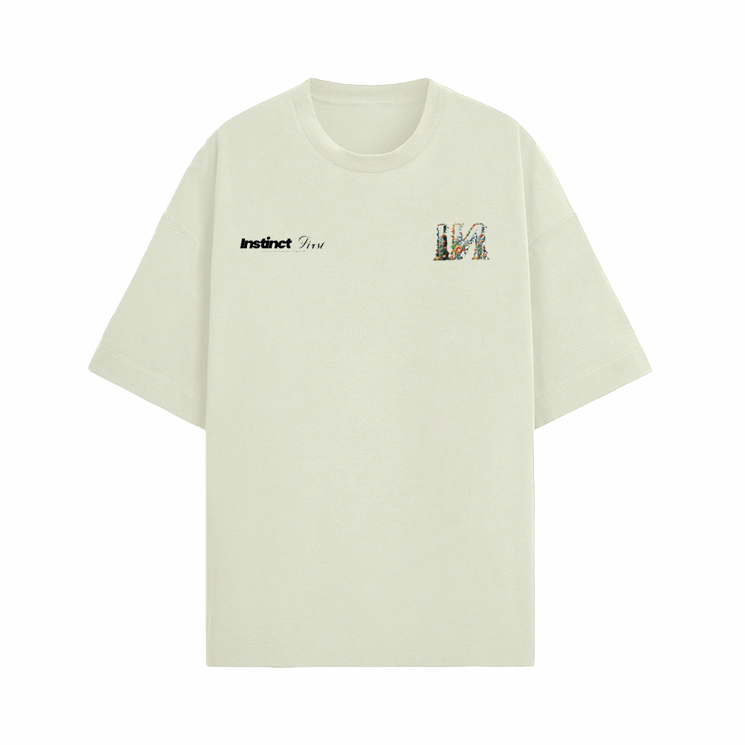 IN Floral Oversized T-shirt- (Off-White) by Instinct First