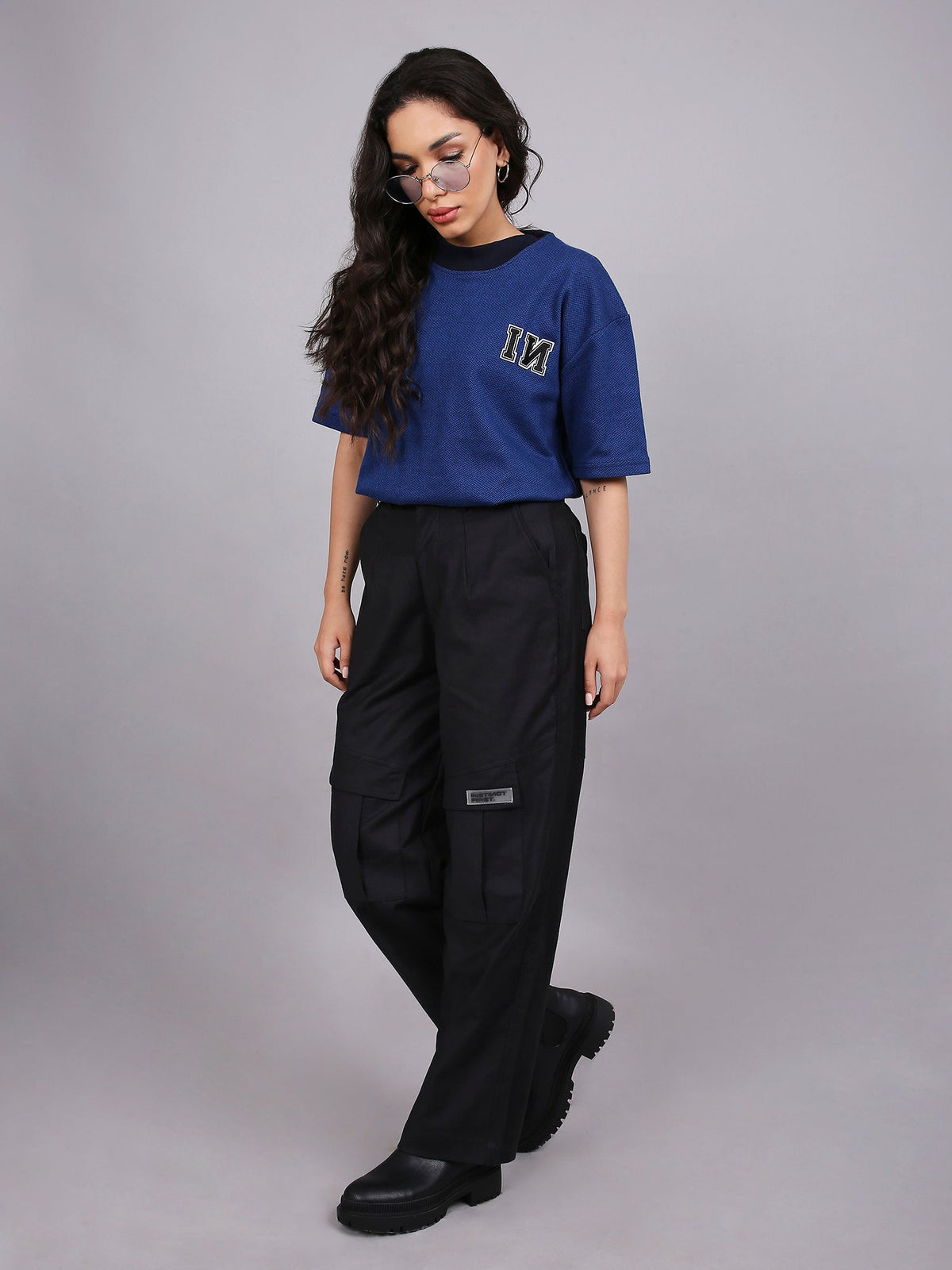 Oversized Cargo pants (Black) by Instinct First