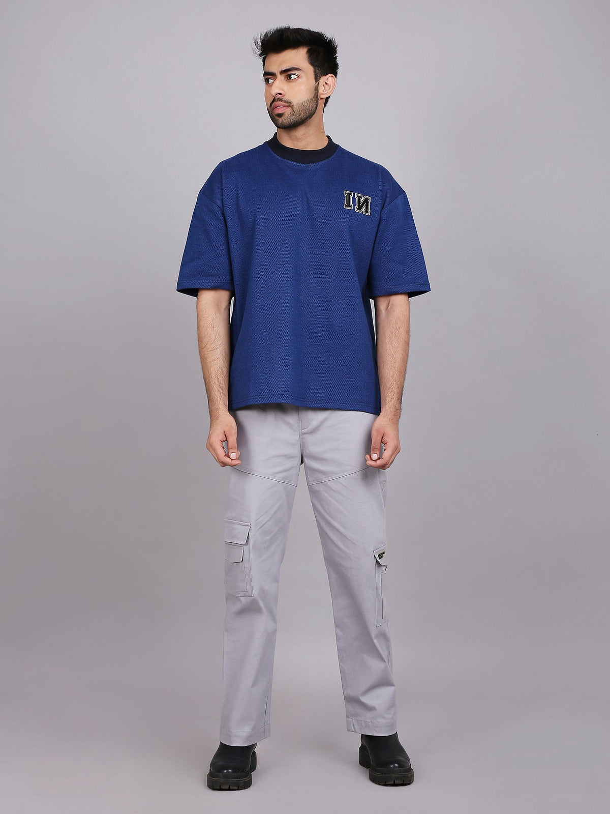Blue Beats - Oversized T-shirt (Blue) by Instinct First