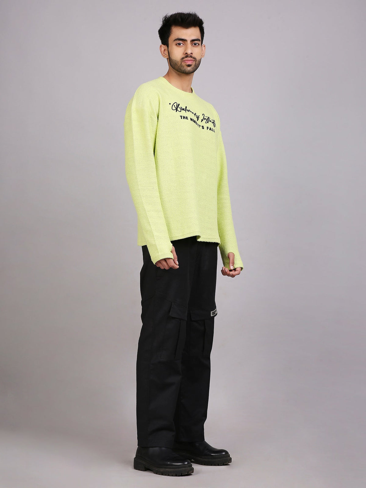 Oversized Cargo pants (Black) by Instinct First