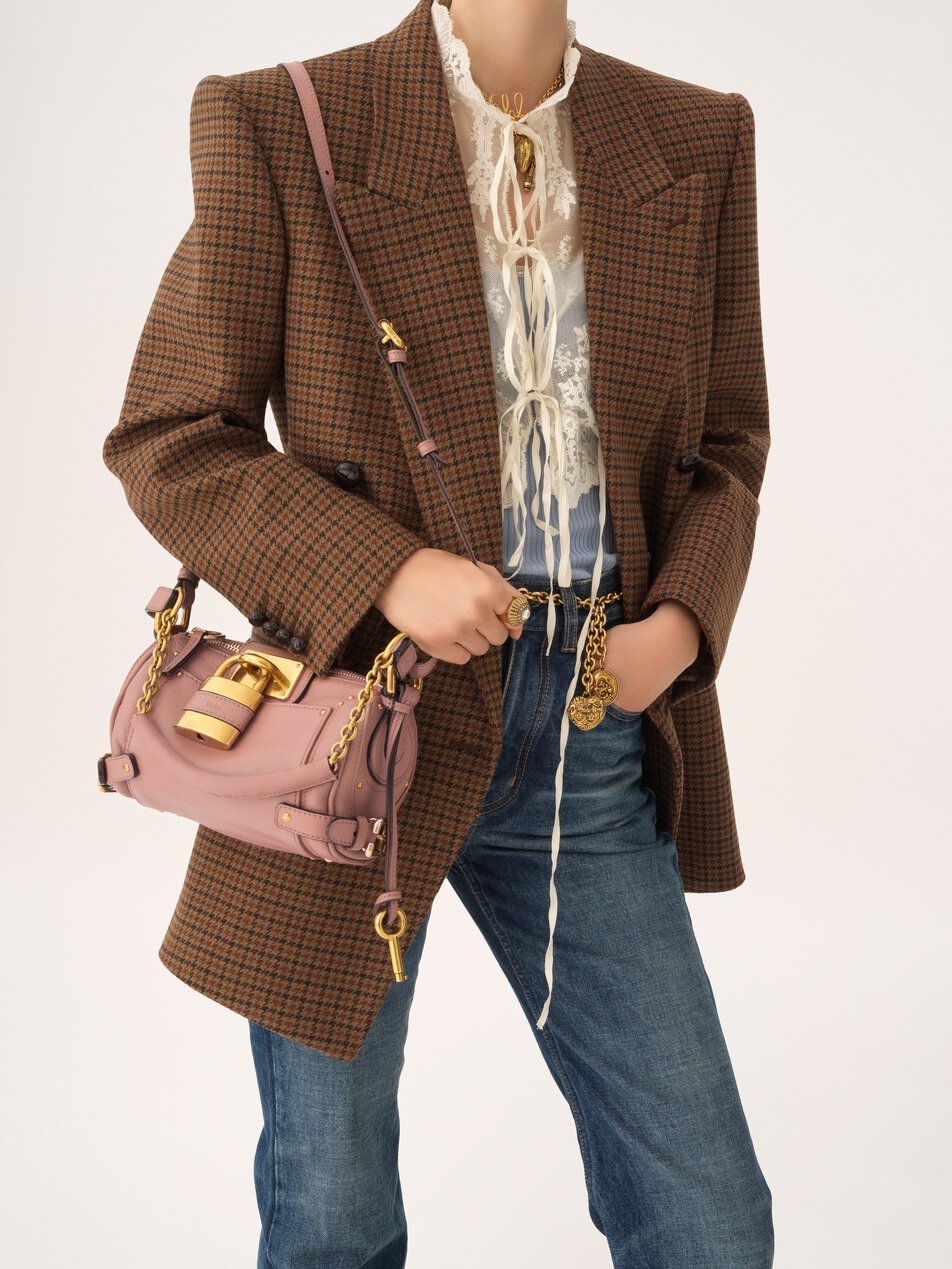 CHLOE Small Paddington chain bag in grained leather Nougat by CHLOE