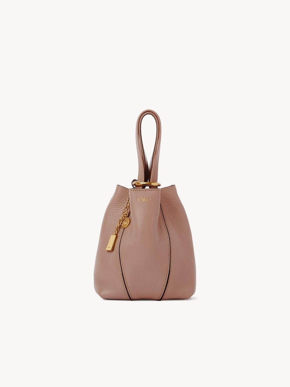 CHLOE Small Chloé Spin tote bag in grained leather Woodrose by CHLOE