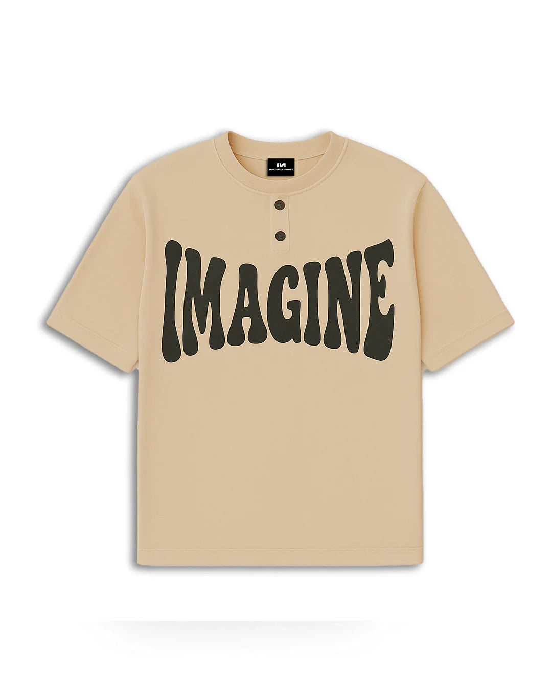 Inverted Polaroid Oversized T-shirt - (Beige) by Instinct First
