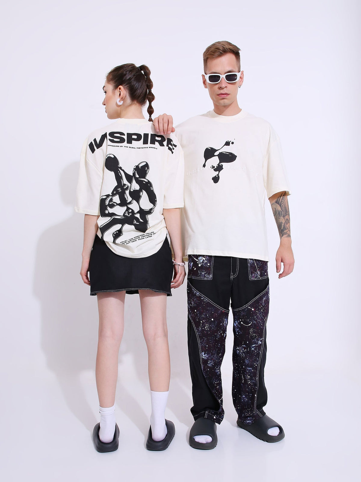 Abstract Art- Oversized T-shirt (White) by Instinct First