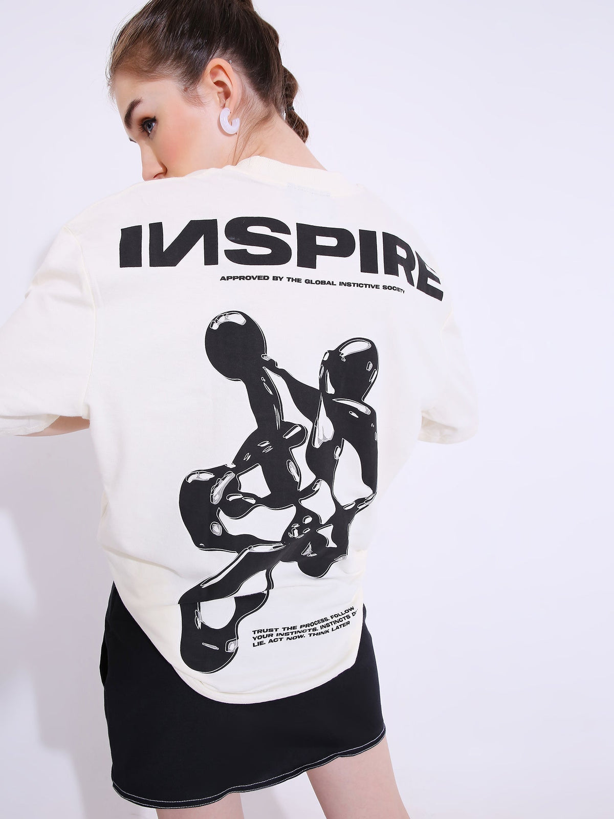 Abstract Art- Oversized T-shirt (White) by Instinct First