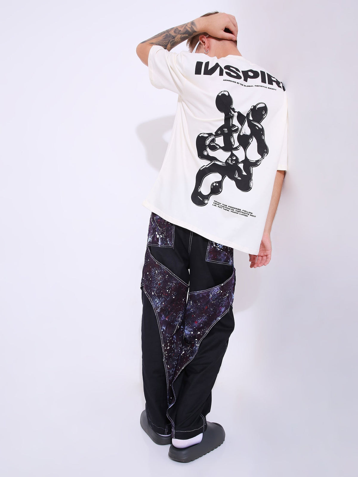 Abstract Art- Oversized T-shirt (White) by Instinct First