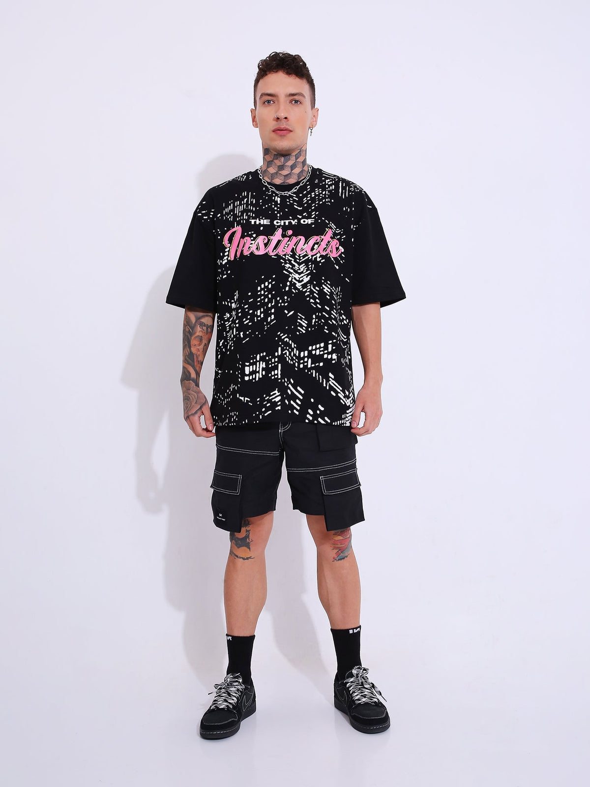 City Of Instincts - Oversized T-shirt (Black) by Instinct First