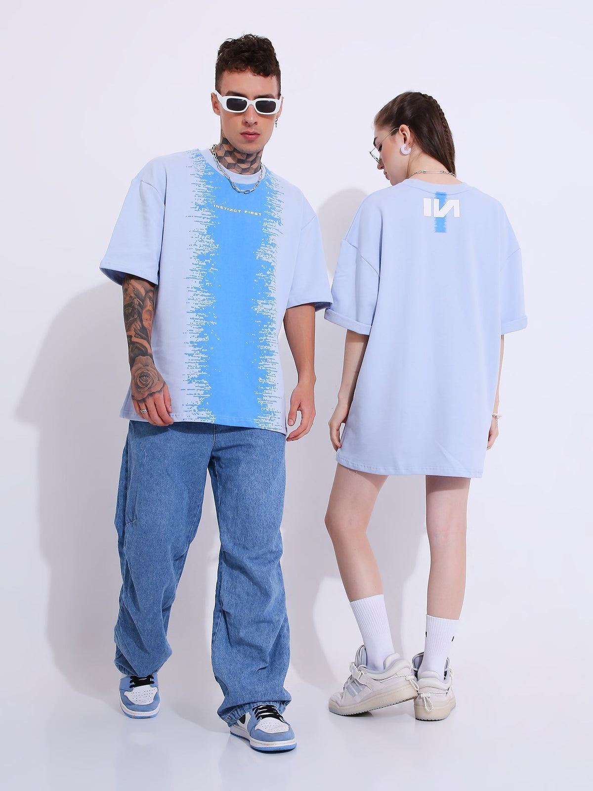Blue Moon - Oversized T-shirt (White) by Instinct First