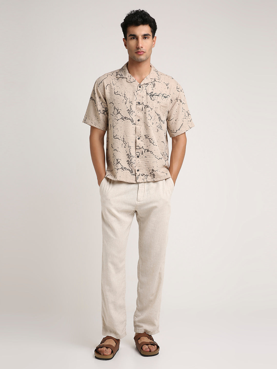 Splatter Shirt - Relaxed Fit (Camel Brown) by Instinct First