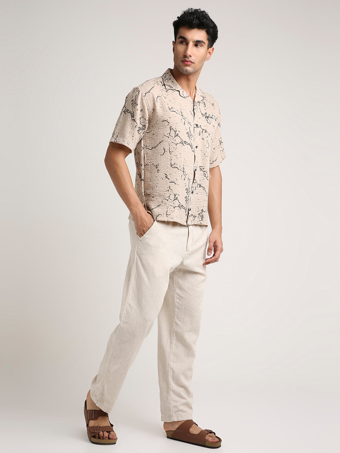 Splatter Shirt - Relaxed Fit (Camel Brown) by Instinct First