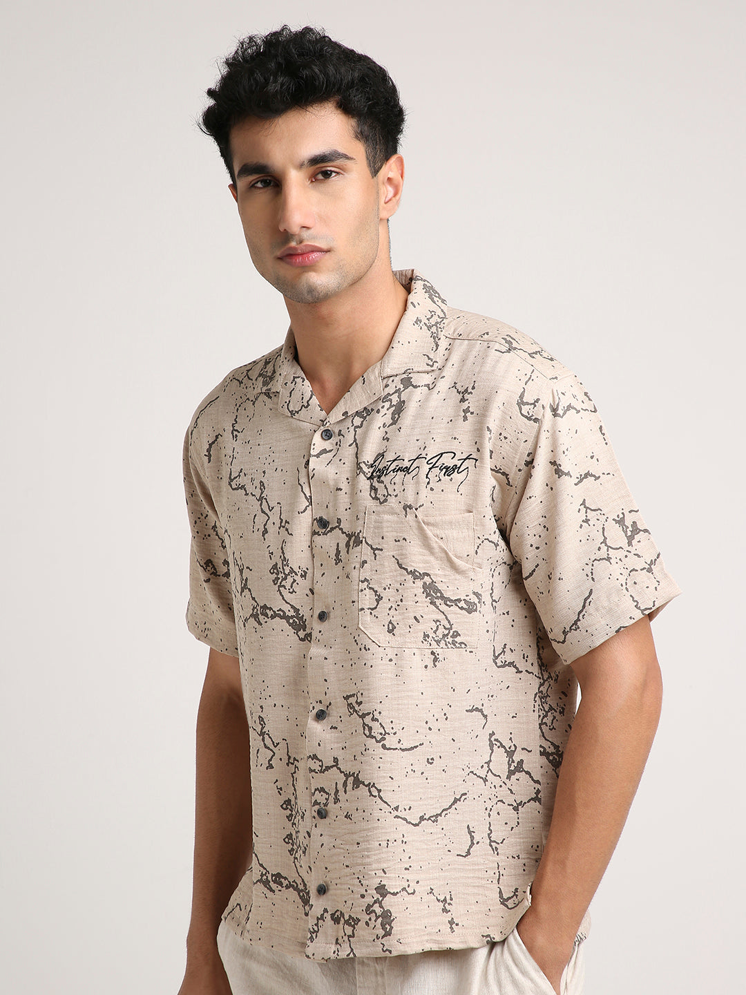Splatter Shirt - Relaxed Fit (Camel Brown) by Instinct First