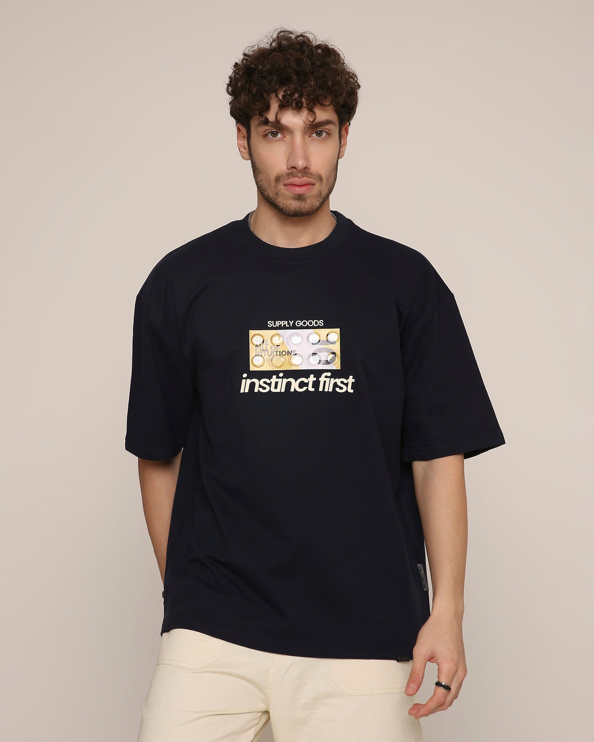 Pill- Oversized T-Shirt (Navy Blue) by Instinct First