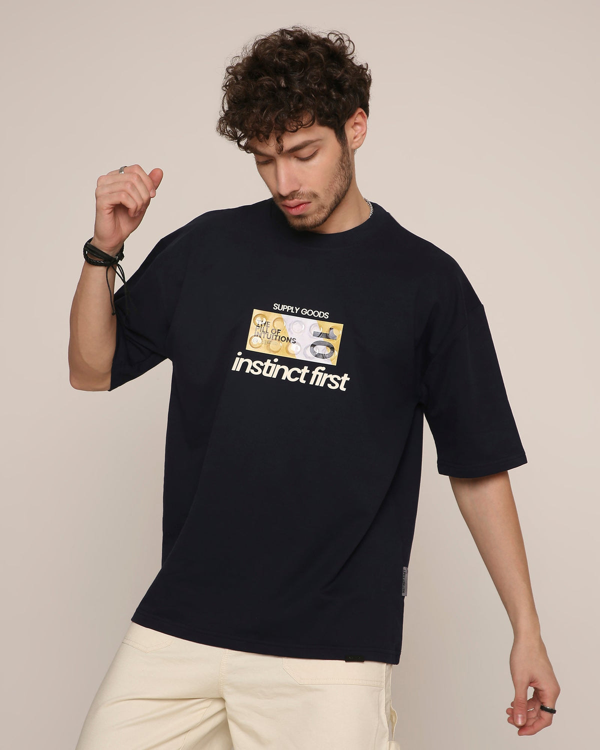 Pill- Oversized T-Shirt (Navy Blue) by Instinct First