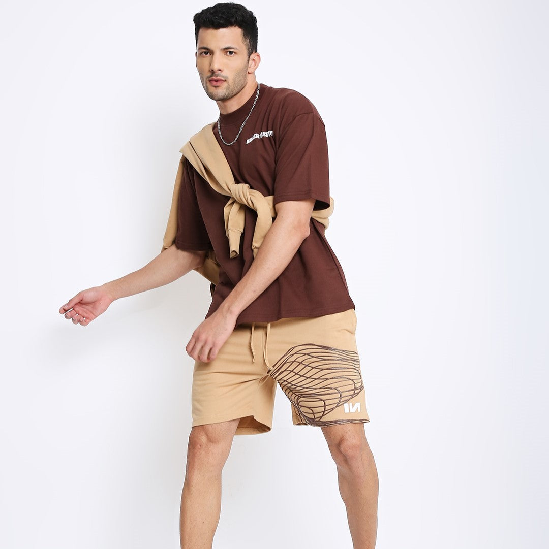 Oversized shorts (Iced Coffee) by Instinct First