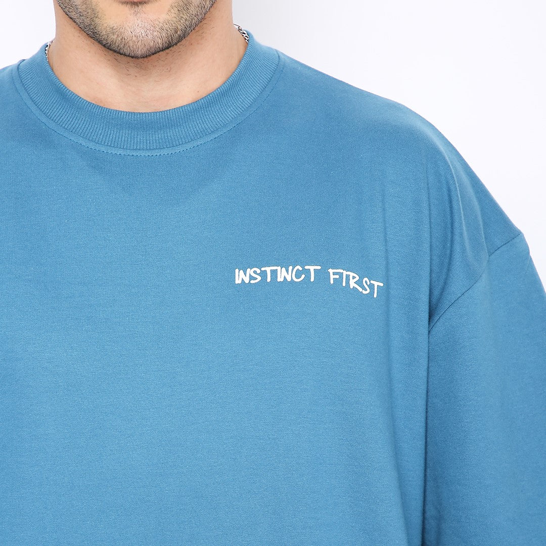 Blue IN Oversized T-Shirt (Blue) by Instinct First