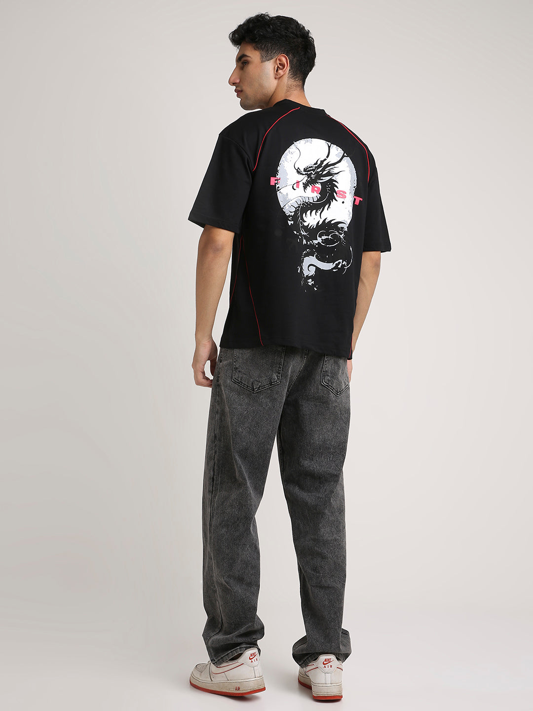 The First Dragon - Oversized T-Shirt (BlacK) by Instinct First