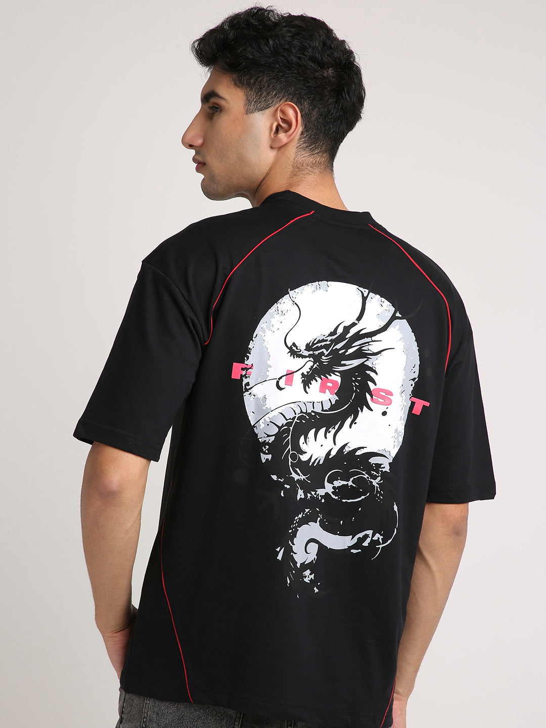 The First Dragon - Oversized T-Shirt (BlacK) by Instinct First
