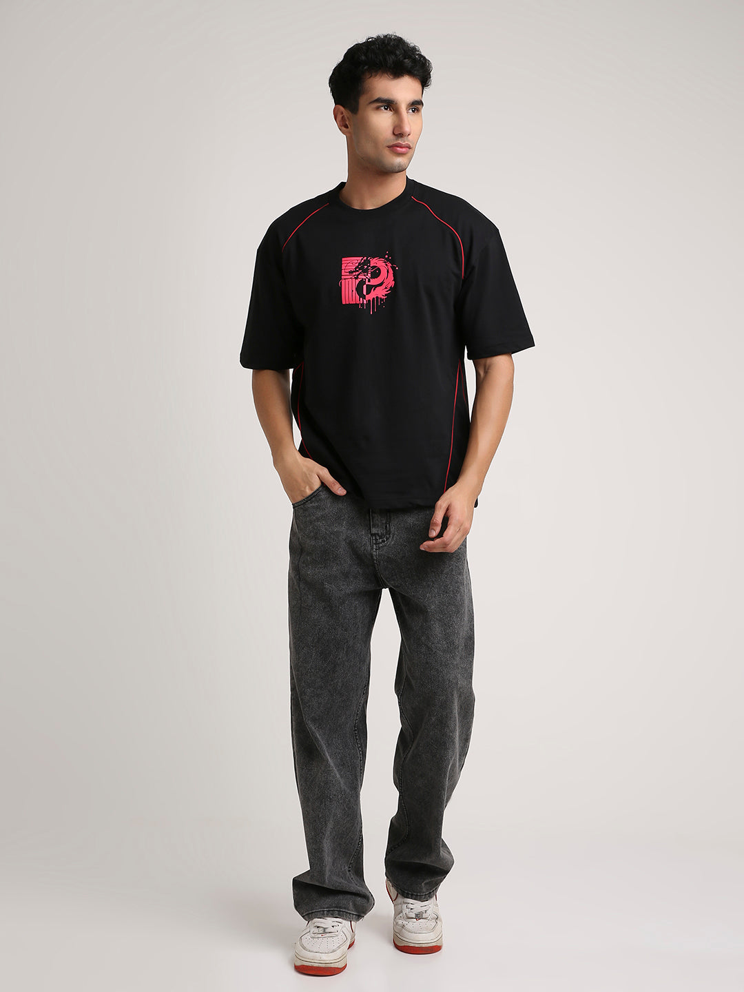 The First Dragon - Oversized T-Shirt (BlacK) by Instinct First