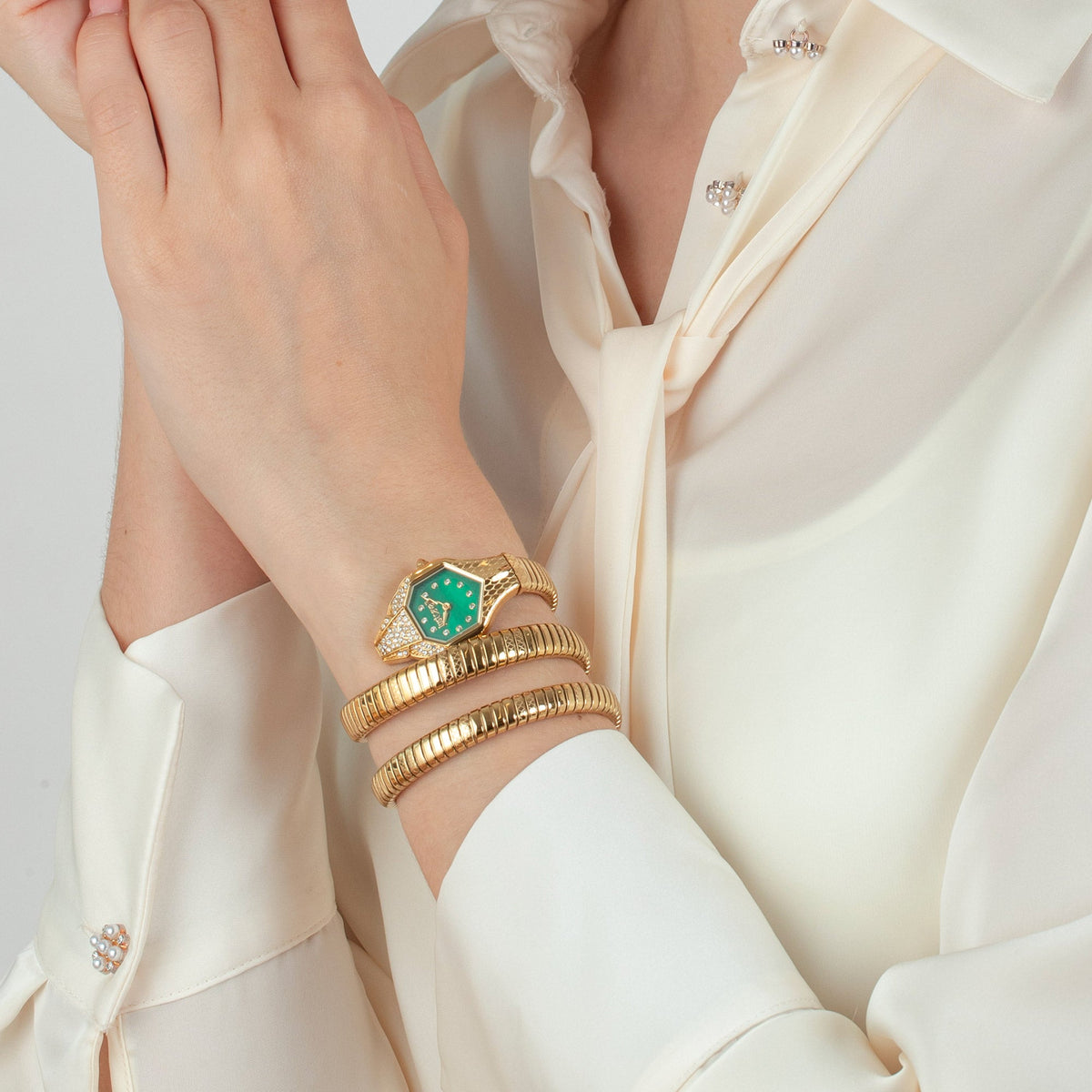 Glam Evo 7 Doppio Yellow Gold Green - Just Cavalli JC1L193M0035