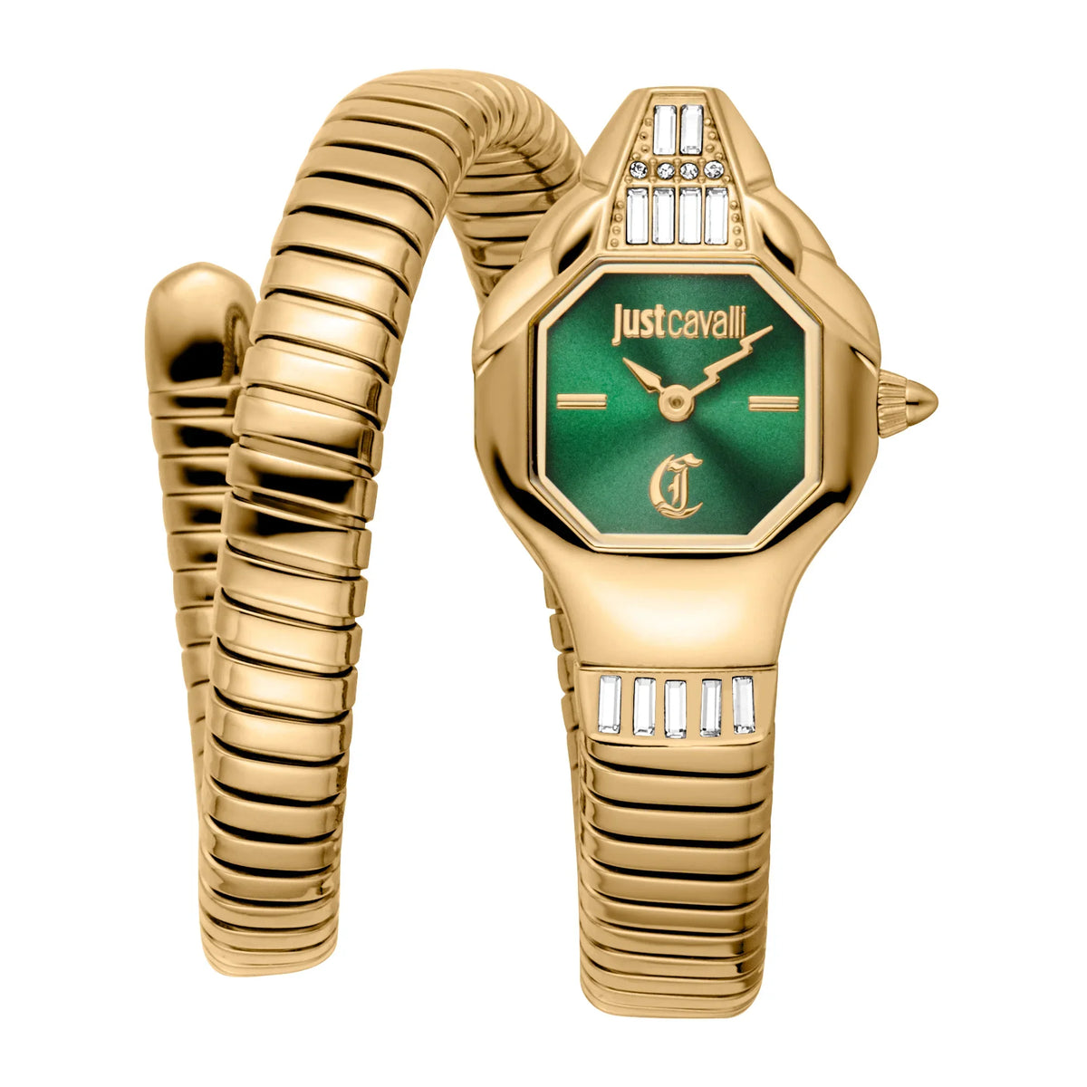 Brillante Snake Yellow Gold Green - Just Cavalli JC1L326M0035