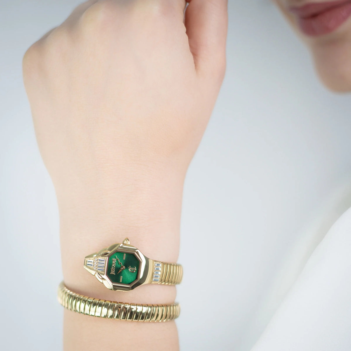 Brillante Snake Yellow Gold Green - Just Cavalli JC1L326M0035