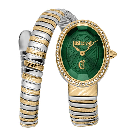 Velina Silver Yellow Gold Green - Just Cavalli JC1L353M0065