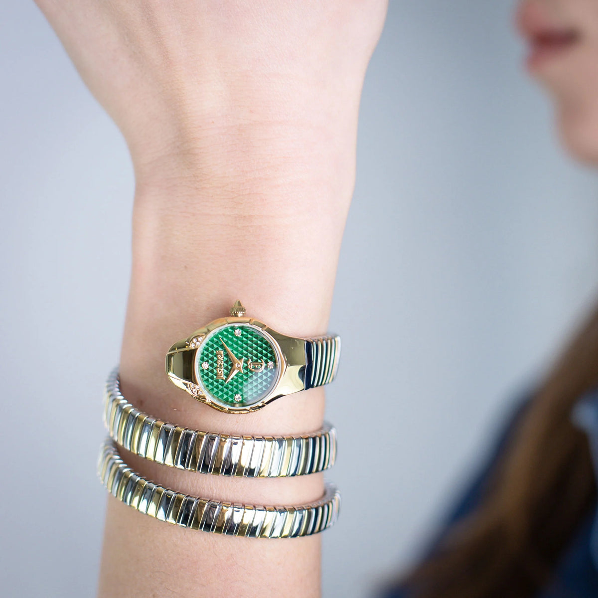 Amanta Yellow Gold Silver Green - Just Cavalli JC1L393M0045