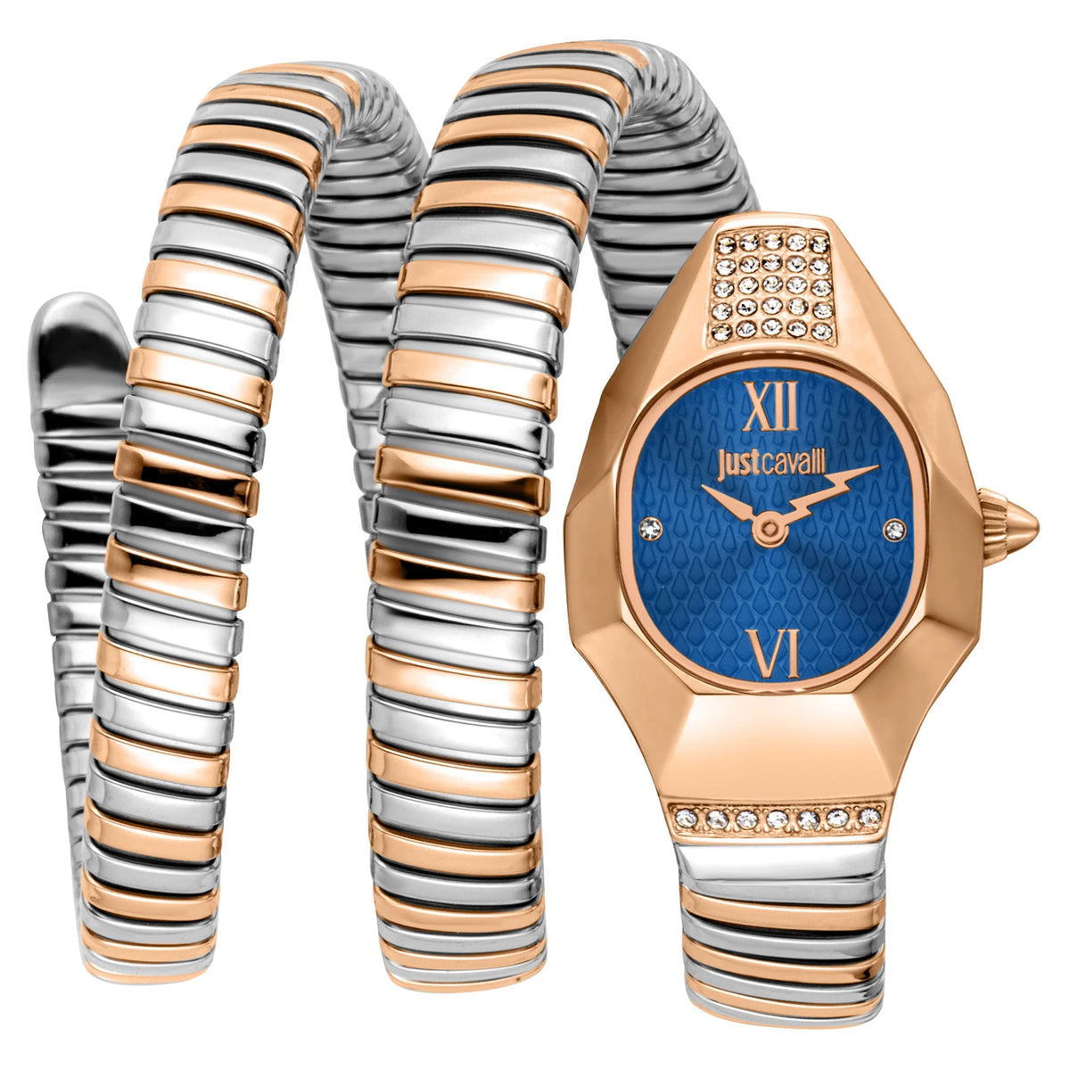 Lunara Silver Rose Gold Blue - Just Cavalli JC1L397M0085