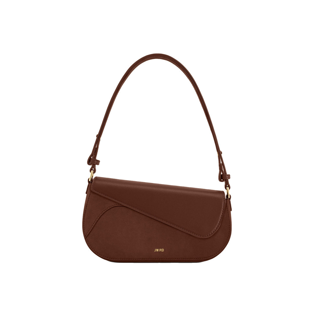 JW PEI Addisyn Faux Suede Panel Shoulder Bag - Mocha Brown by JW PEI