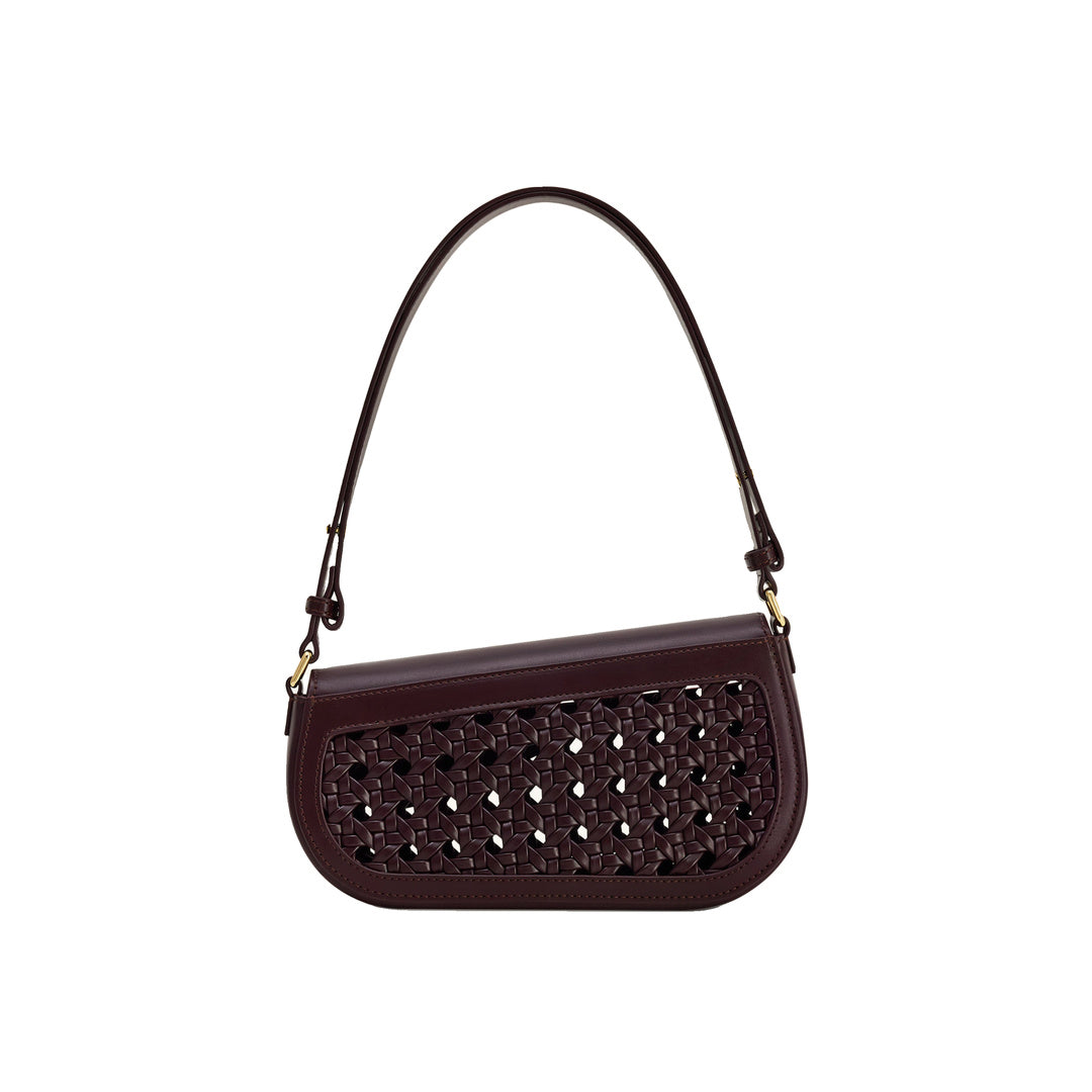 JW PEI Addisyn Cutout Woven Shoulder Bag - Burgundy by JW PEI