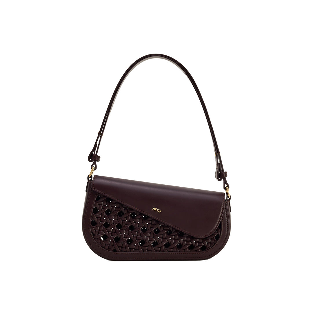JW PEI Addisyn Cutout Woven Shoulder Bag - Burgundy by JW PEI