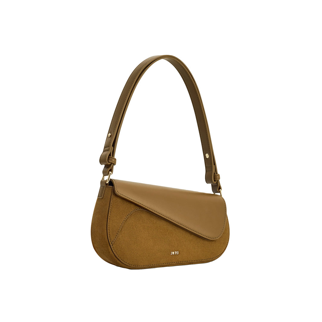JW PEI Addisyn Faux Suede Panel Shoulder Bag - Olive by JW PEI