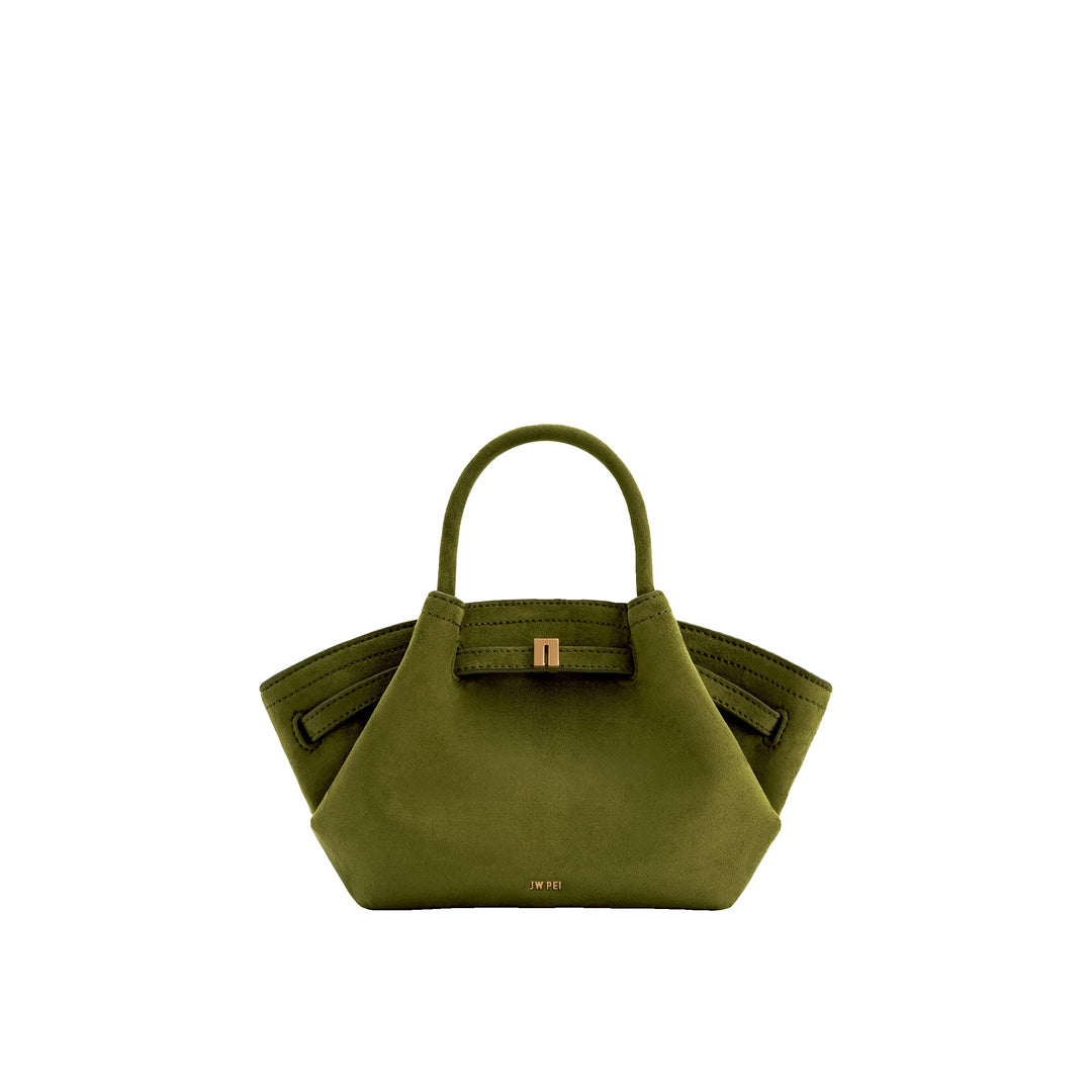 JW PEI Hana Mini Faux Suede Tote Bag - Dark Olive by JW PEI