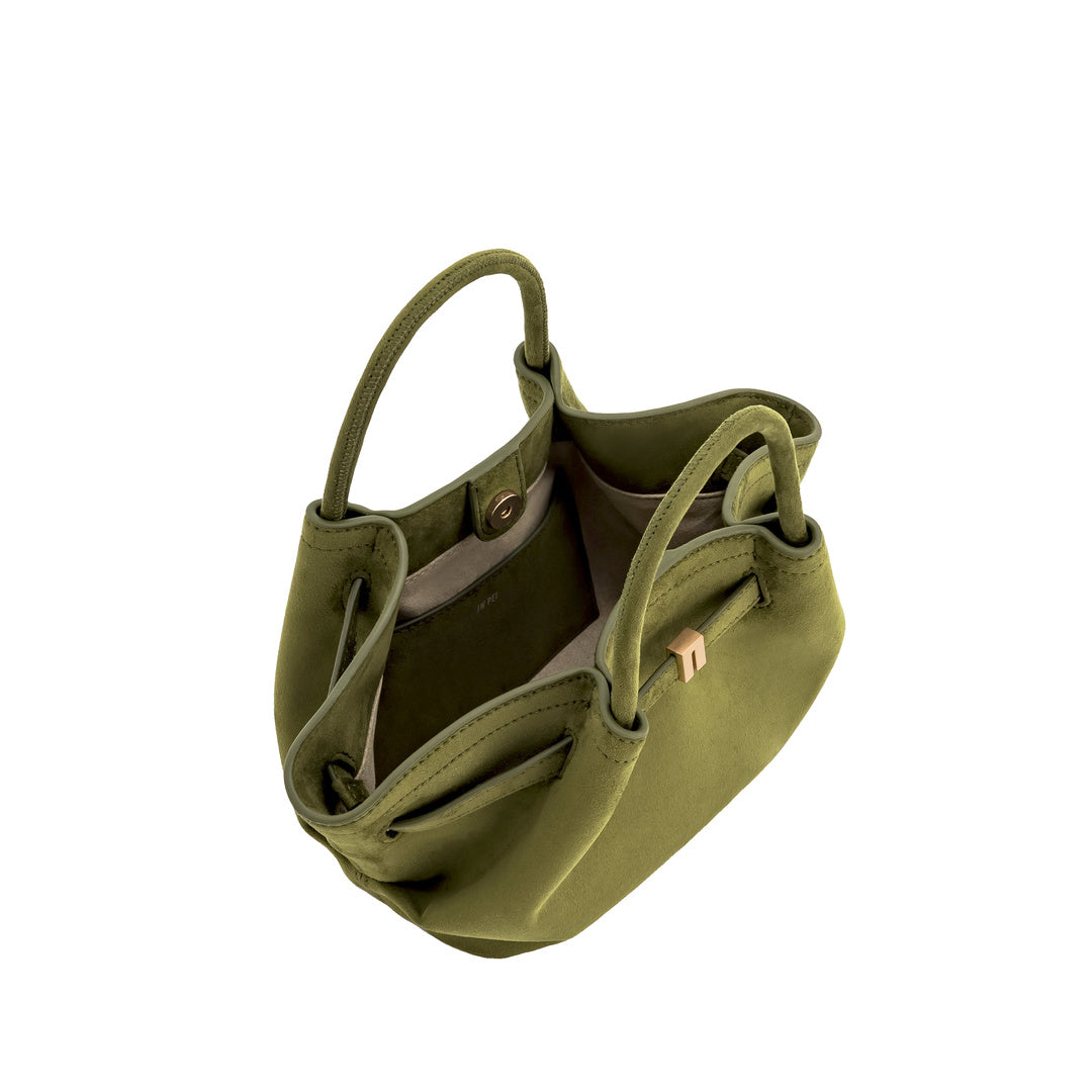 JW PEI Hana Mini Faux Suede Tote Bag - Dark Olive by JW PEI
