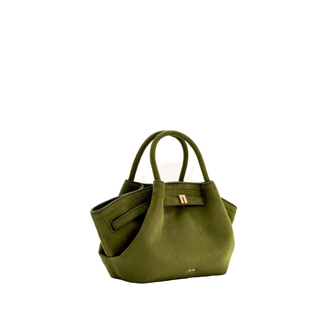 JW PEI Hana Mini Faux Suede Tote Bag - Dark Olive by JW PEI