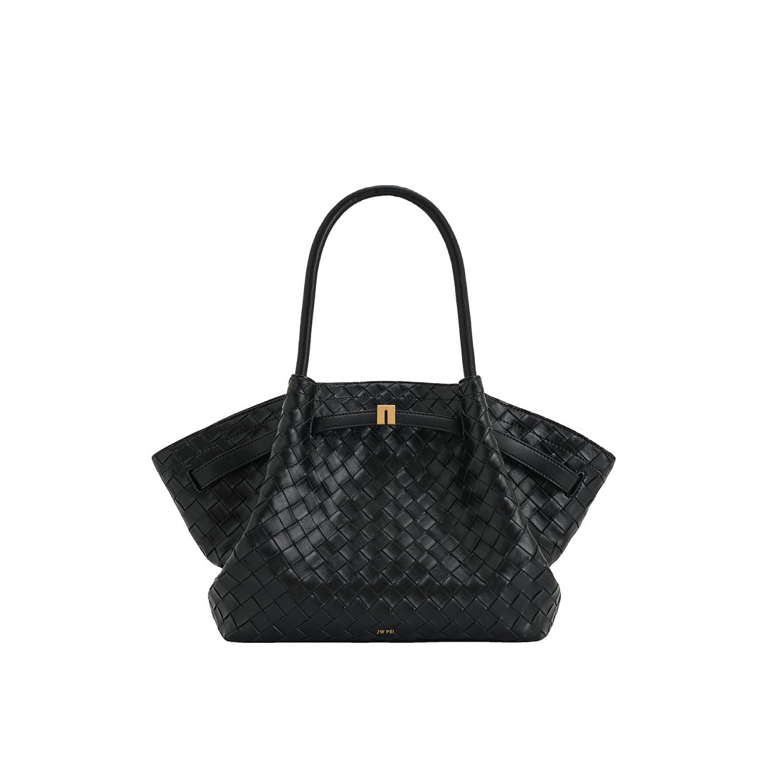 JW PEI Hana Medium Weave Texture Tote Bag - Black by JW PEI