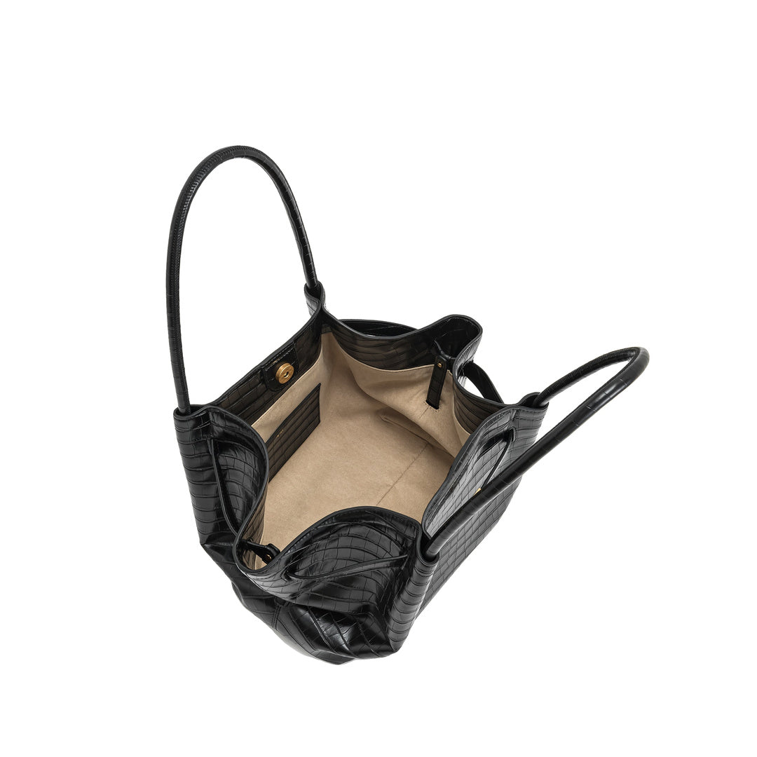 JW PEI Hana Medium Tote Bag - Black Croc by JW PEI