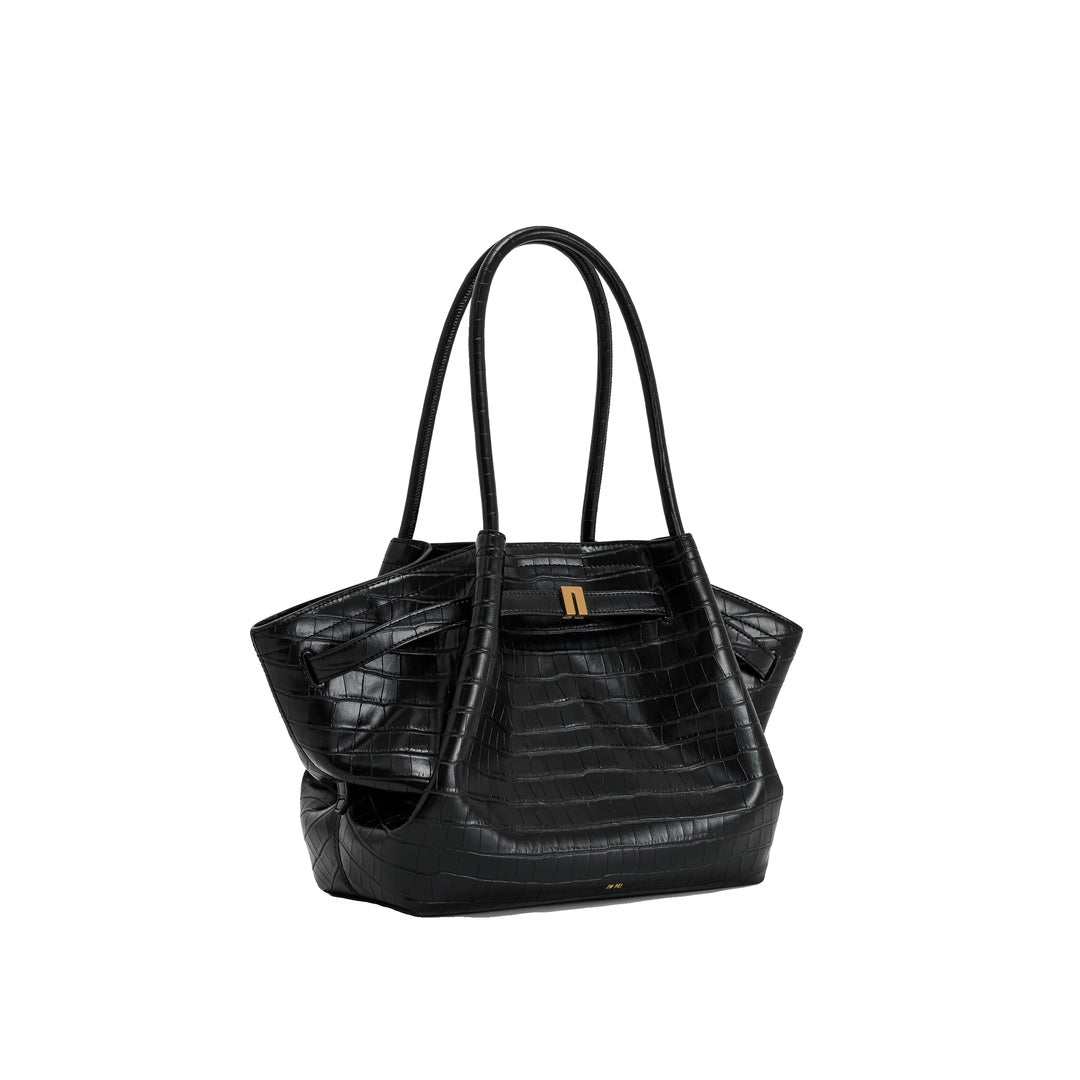 JW PEI Hana Medium Tote Bag - Black Croc by JW PEI