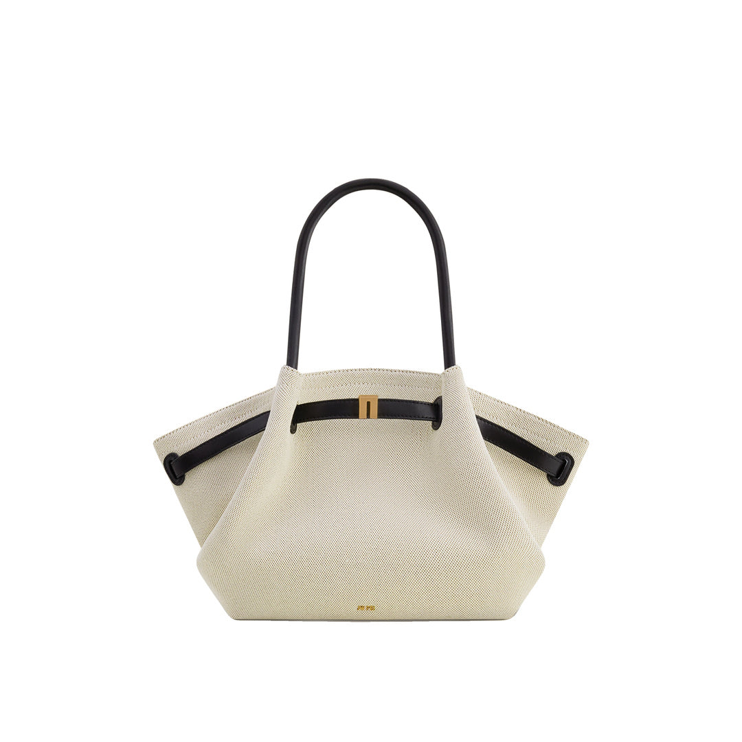 JW PEI Hana Medium Tote Bag - Black Canvas by JW PEI