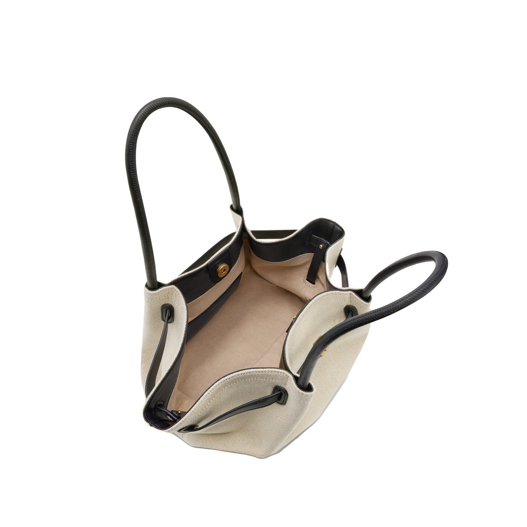 JW PEI Hana Medium Tote Bag - Black Canvas by JW PEI