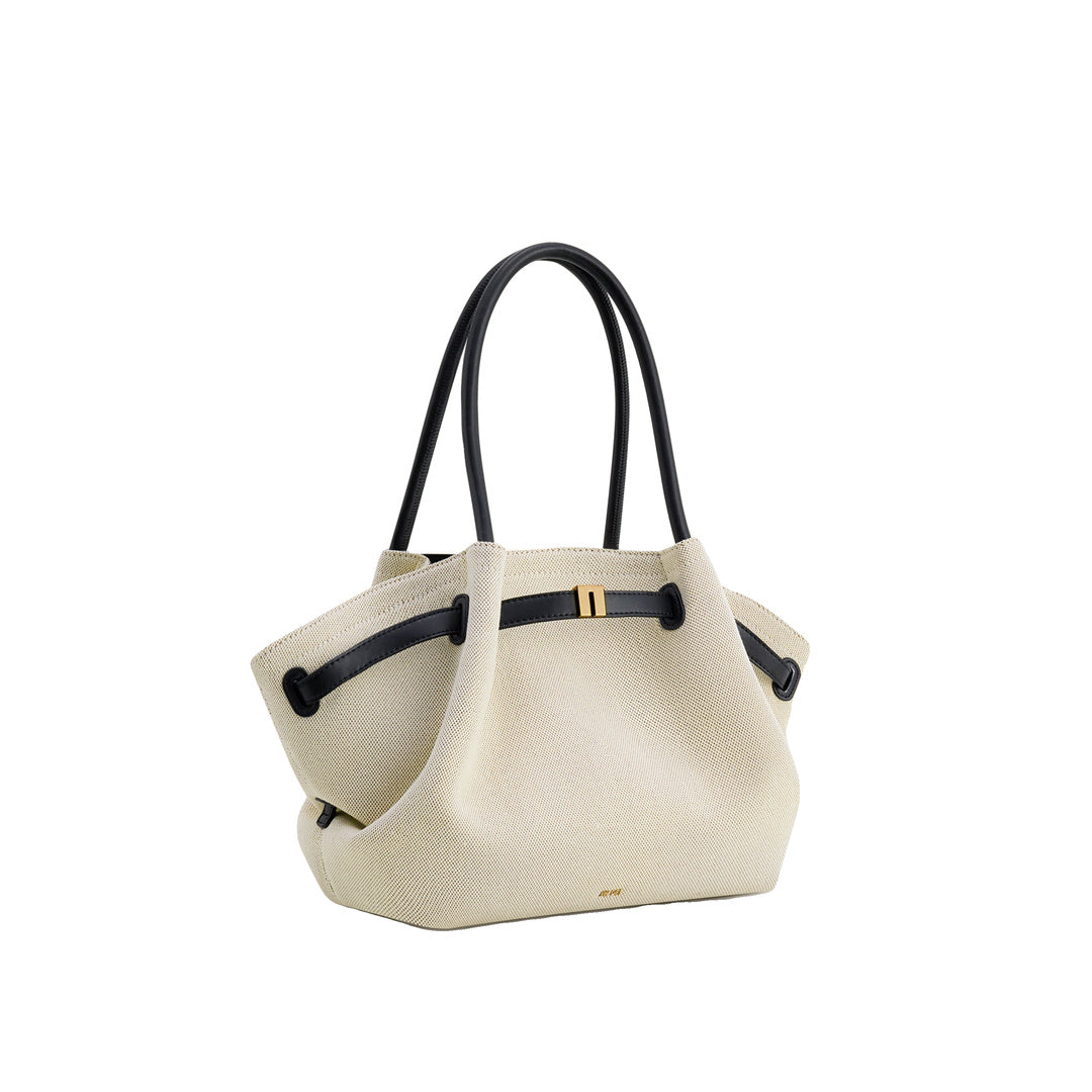 JW PEI Hana Medium Tote Bag - Black Canvas by JW PEI