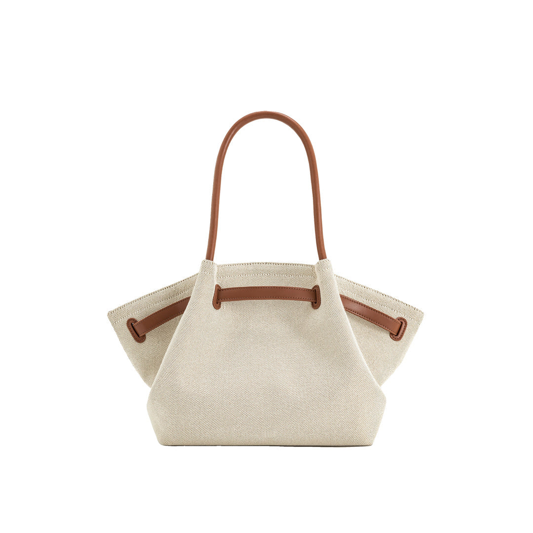 JW PEI Hana Medium Tote Bag - Brown Canvas by JW PEI