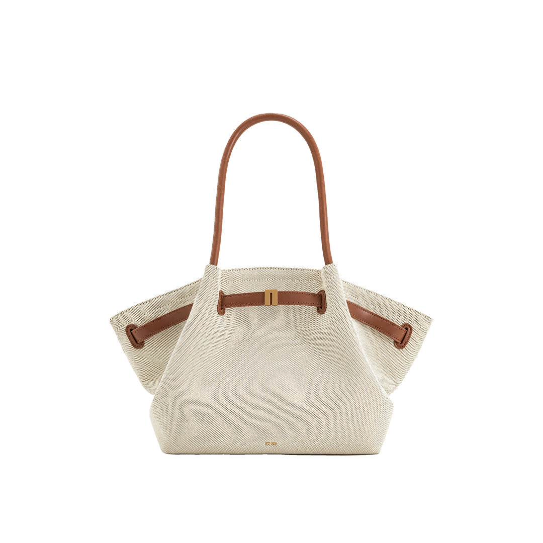 JW PEI Hana Medium Tote Bag - Brown Canvas by JW PEI