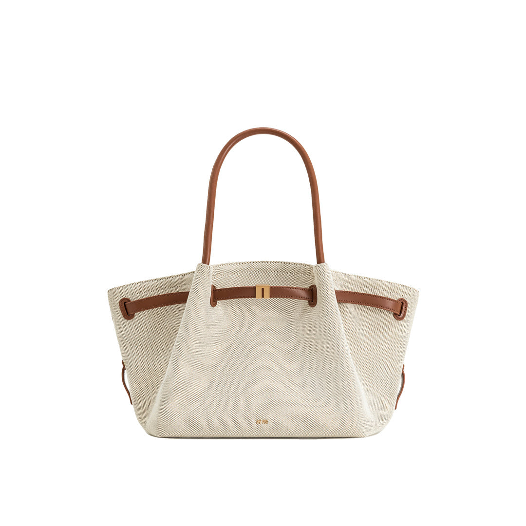 JW PEI Hana Medium Tote Bag - Brown Canvas by JW PEI