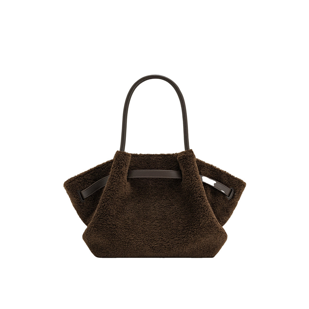 JW PEI Hana Medium Faux Fur Tote Bag - Mocha Brown by JW PEI