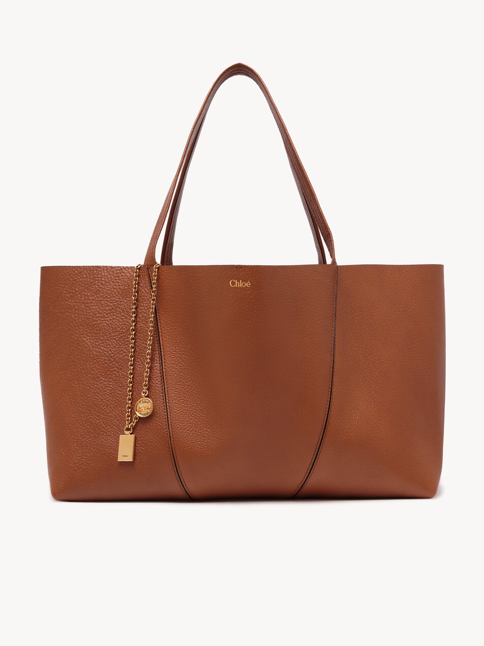 CHLOE Spin east-west tote bag in grained leather Clay Brown by CHLOE