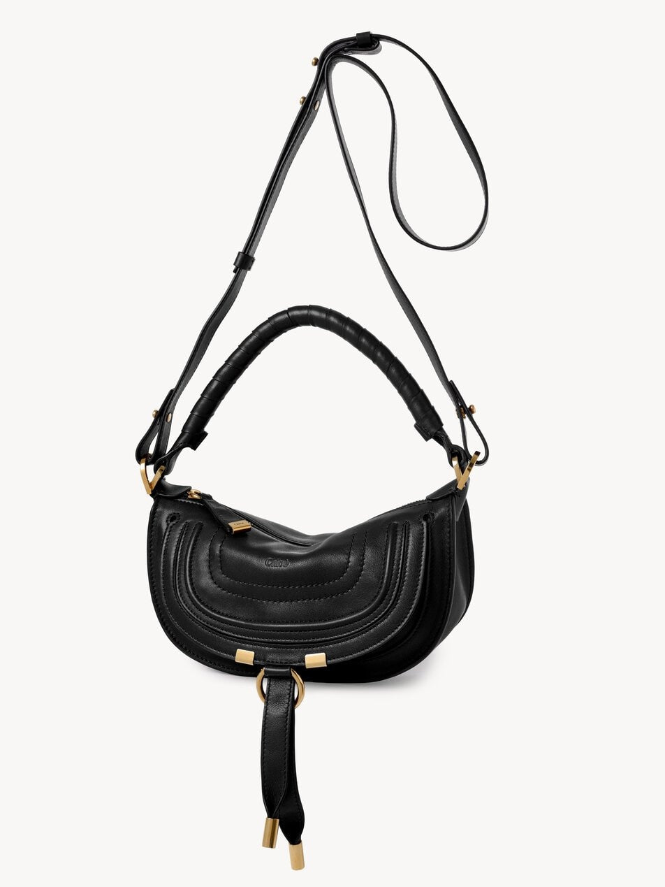 CHLOE Mini Marcie shoulder bag in soft leather Black by CHLOE